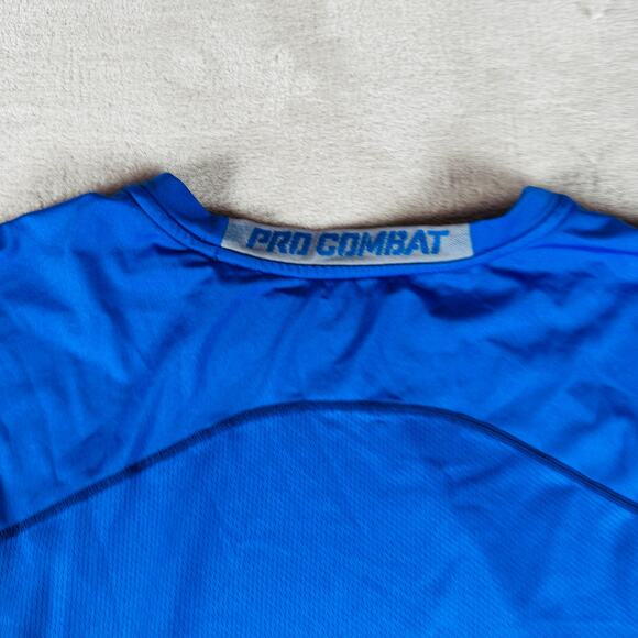 Nike Pro Combat Shirt Men's Large Blue Dri-Fit Compression Activewear Sports - Picture 9 of 11